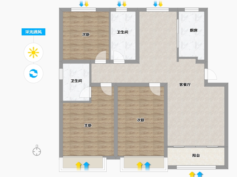 山东省-济南市-名流广场-100.00-户型库-采光通风