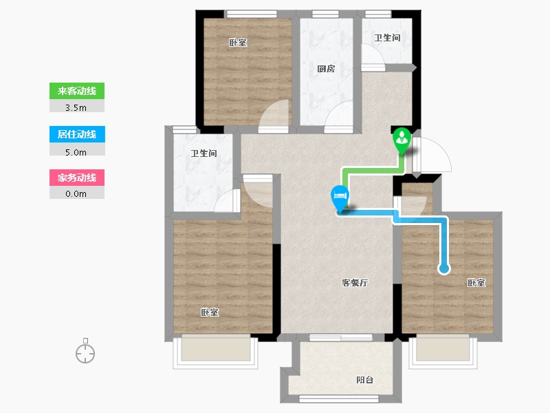 河南省-郑州市-宏江溢彩年华-79.70-户型库-动静线