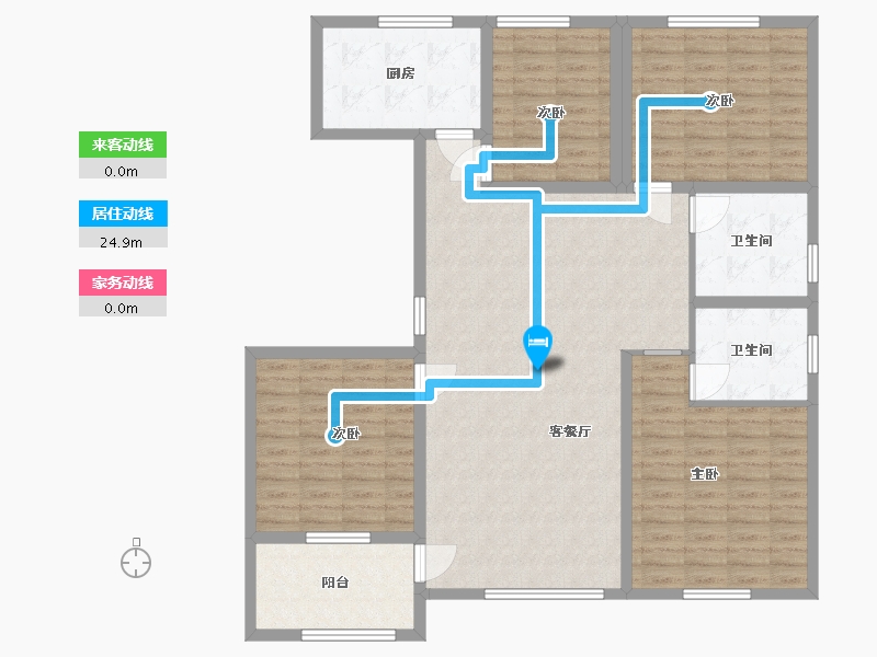 山东省-潍坊市-中房幸福名都-128.50-户型库-动静线