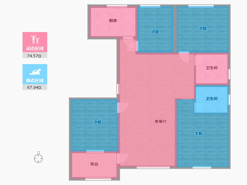 山东省-潍坊市-中房幸福名都-128.50-户型库-动静分区