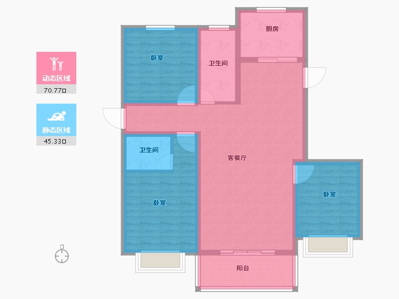 河南省-安阳市-林州凤凰新城-104.47-户型库-动静分区