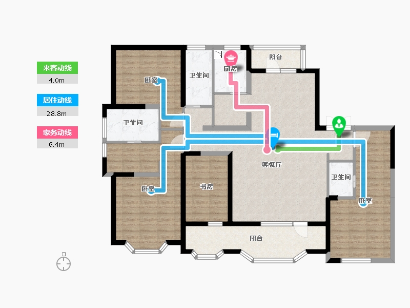 新疆维吾尔自治区-乌鲁木齐市-乌房紫云台-144.44-户型库-动静线