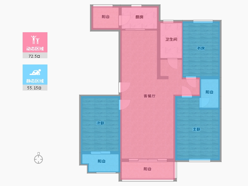 山东省-潍坊市-中房幸福名都-115.00-户型库-动静分区