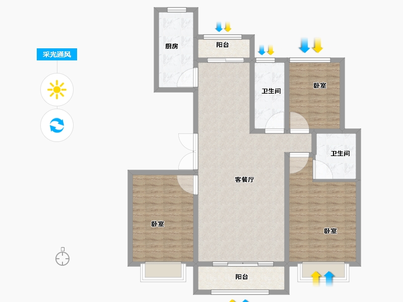 山东省-菏泽市-襄政华府-112.79-户型库-采光通风