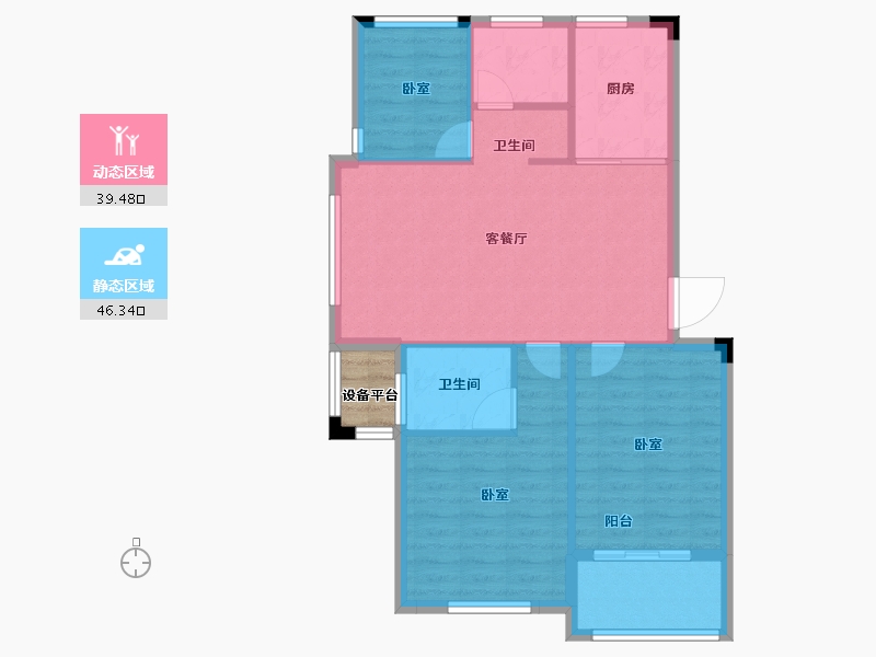 浙江省-舟山市-金鹰海悦府-80.01-户型库-动静分区