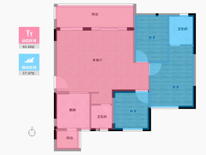 福建省-龙岩市-连城恒大悦澜湾-89.21-户型库-动静分区