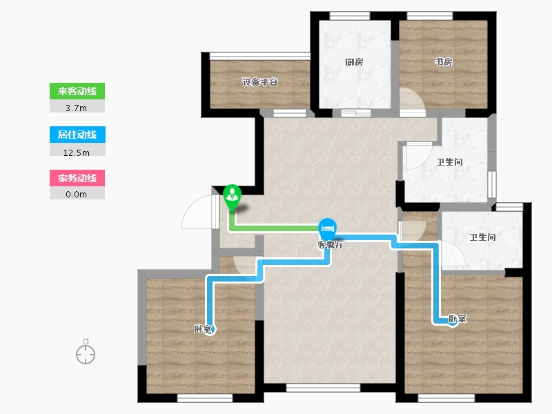 新疆维吾尔自治区-乌鲁木齐市-乌房紫云台-89.44-户型库-动静线