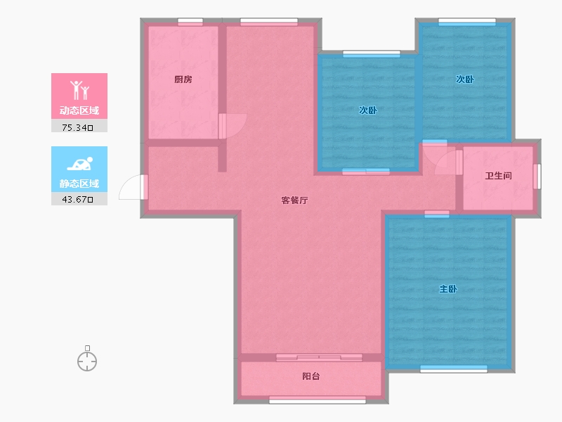 山东省-潍坊市-高密瑞景嘉苑-106.40-户型库-动静分区