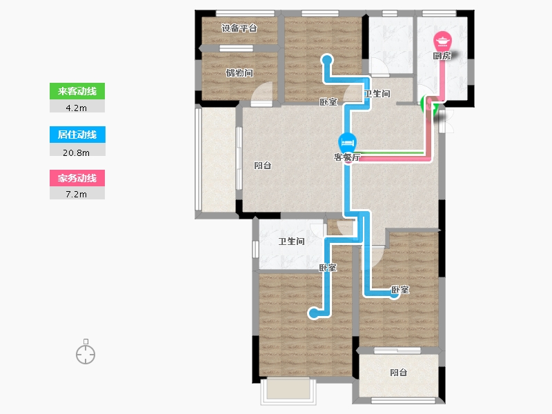 浙江省-绍兴市-光明海樾传奇-106.62-户型库-动静线