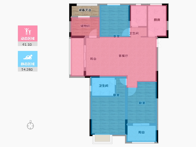 浙江省-绍兴市-光明海樾传奇-106.62-户型库-动静分区