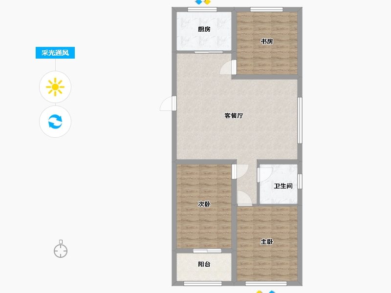 山东省-潍坊市-和佳翠园-88.00-户型库-采光通风