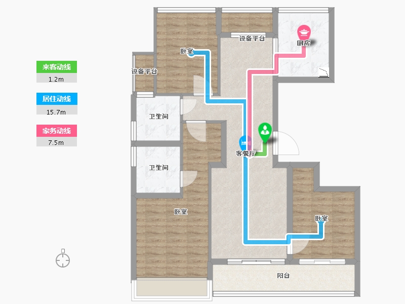 浙江省-舟山市-绿城柳岸晓风花园-98.01-户型库-动静线