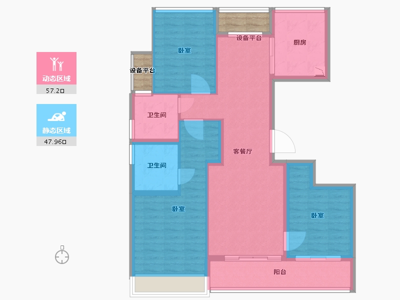 浙江省-舟山市-绿城柳岸晓风花园-98.01-户型库-动静分区