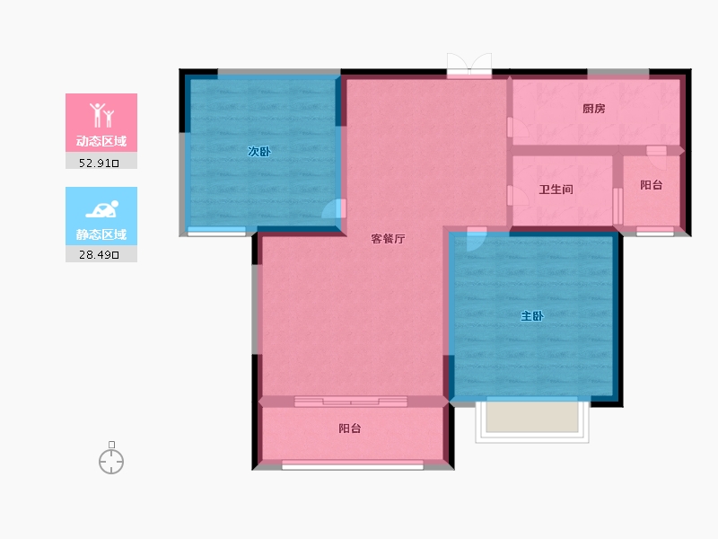 山东省-济南市-汇阳幸福城-72.00-户型库-动静分区