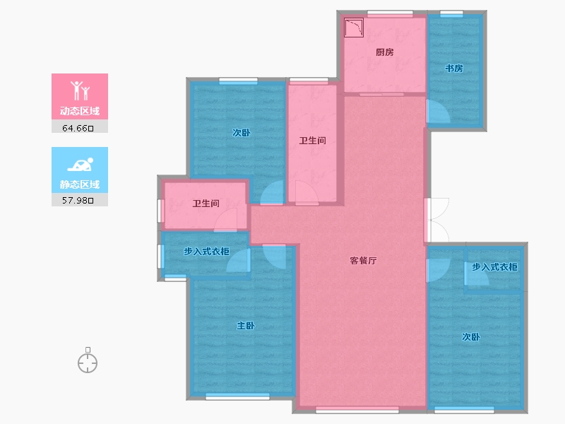 山东省-济南市-海尔绿城全运村-110.53-户型库-动静分区