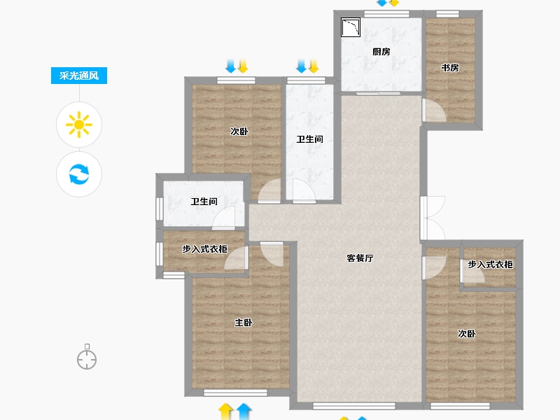 山东省-济南市-海尔绿城全运村-110.53-户型库-采光通风