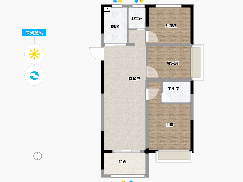 河南省-洛阳市-保利大都会-94.00-户型库-采光通风