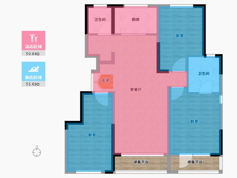 山东省-烟台市-金象泰吉祥家园-101.07-户型库-动静分区