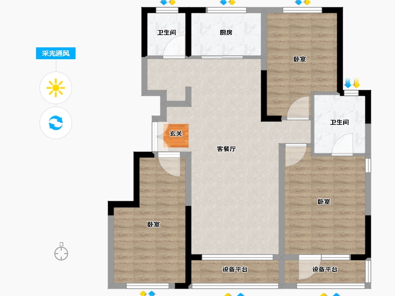 山东省-烟台市-金象泰吉祥家园-101.07-户型库-采光通风