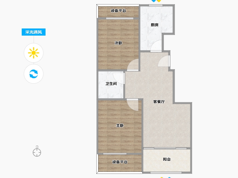 山东省-烟台市-金象泰吉祥家园-65.99-户型库-采光通风