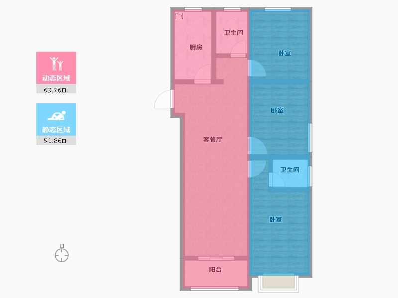 河南省-新乡市-新乡天宝华庭-103.00-户型库-动静分区