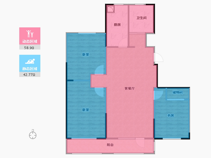 山东省-烟台市-香橙珑樾-95.00-户型库-动静分区