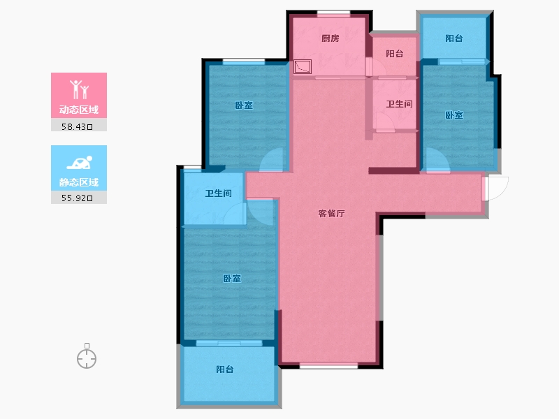 河南省-洛阳市-古都尚郡-102.00-户型库-动静分区