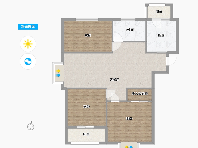 山东省-潍坊市-世纪阳光城市广场-100.00-户型库-采光通风