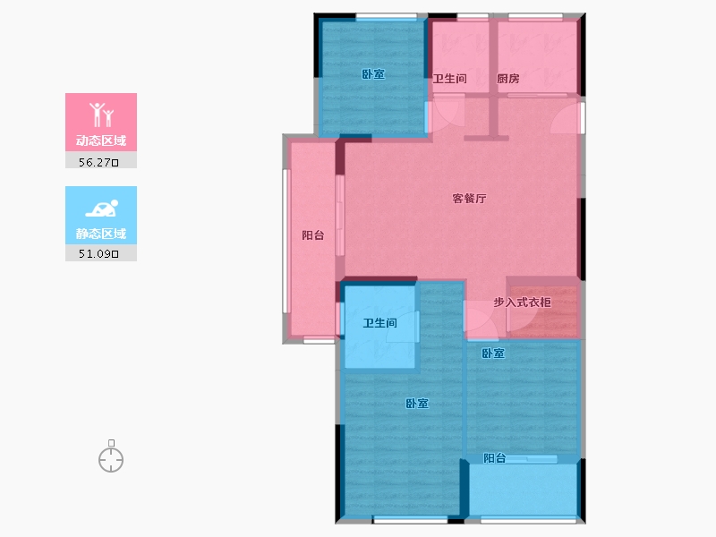 浙江省-舟山市-大发融悦新界公馆-96.01-户型库-动静分区