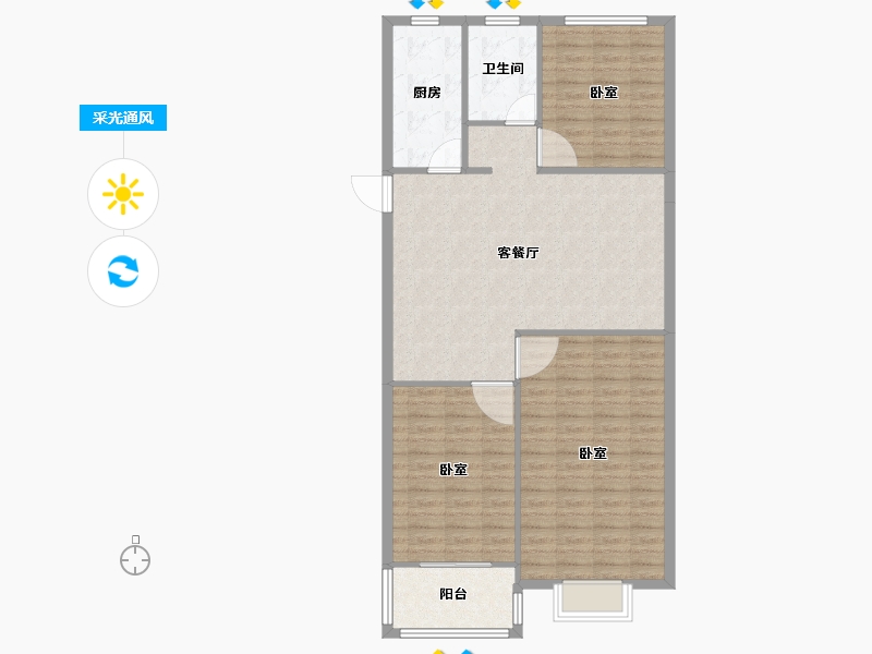 河南省-安阳市-御峰嘉苑-102.99-户型库-采光通风