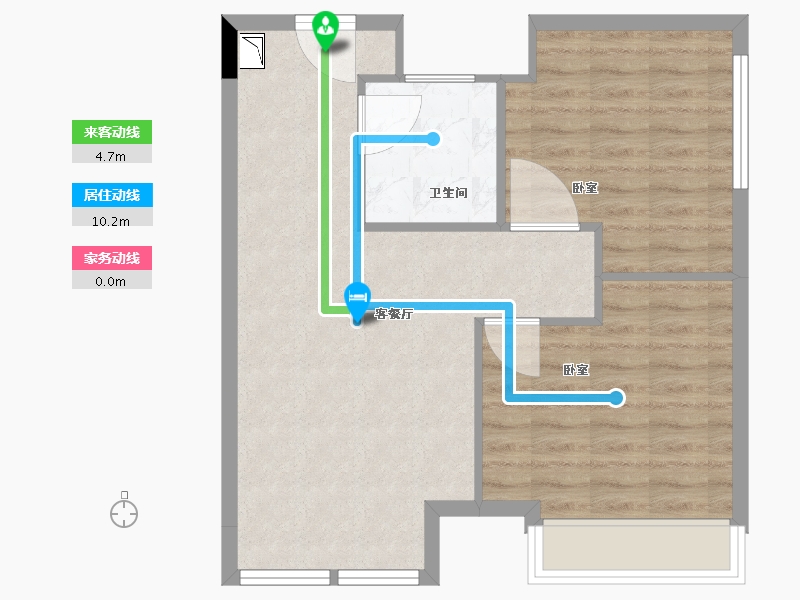 浙江省-舟山市-万星蜂寓-64.00-户型库-动静线