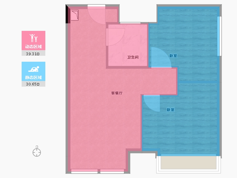 浙江省-舟山市-万星蜂寓-64.00-户型库-动静分区