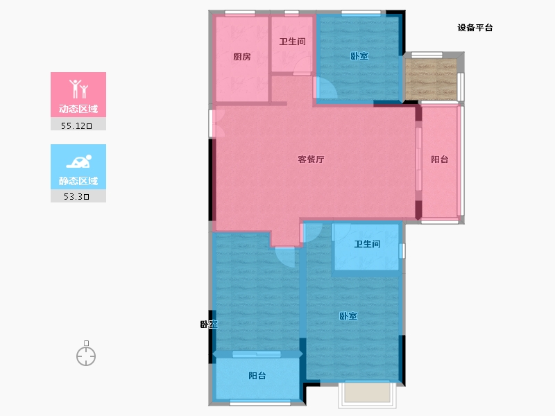 浙江省-绍兴市-光明海樾传奇-100.05-户型库-动静分区