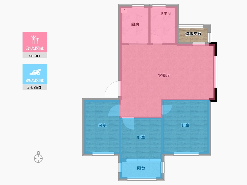 浙江省-舟山市-金鹰海悦府-71.00-户型库-动静分区