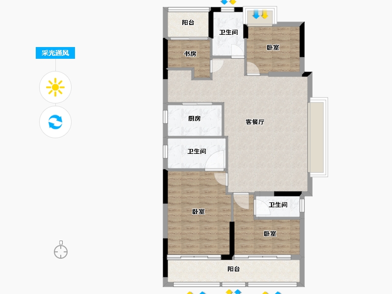 福建省-莆田市-铜锣湾·万达广场-98.00-户型库-采光通风