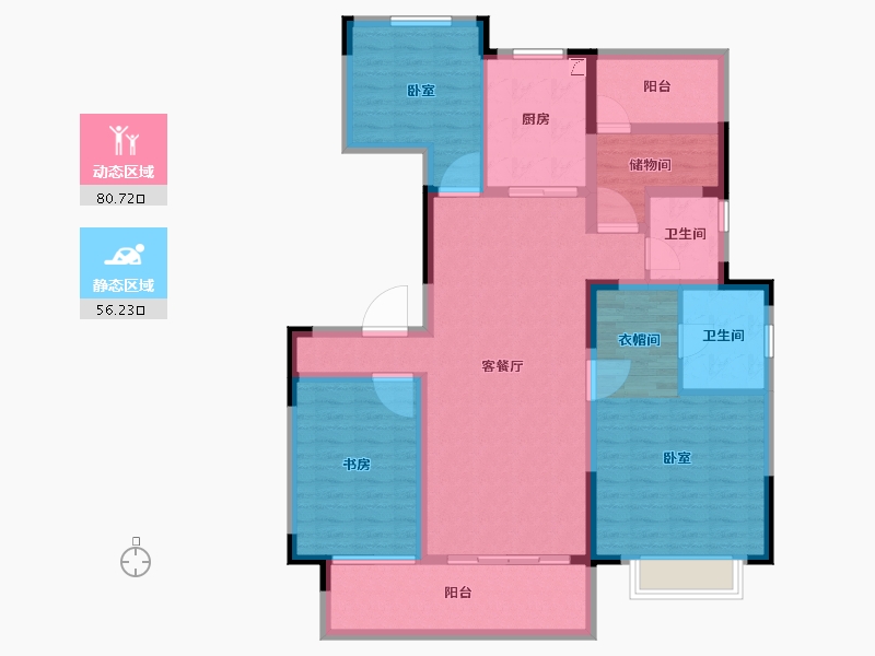 安徽省-合肥市-高速时代御府-122.00-户型库-动静分区