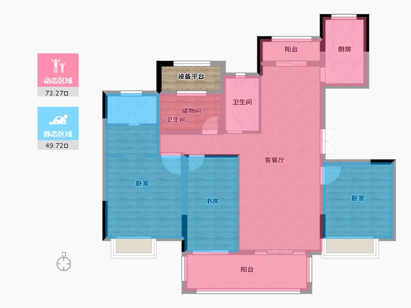 浙江省-绍兴市-光明海樾传奇-114.00-户型库-动静分区