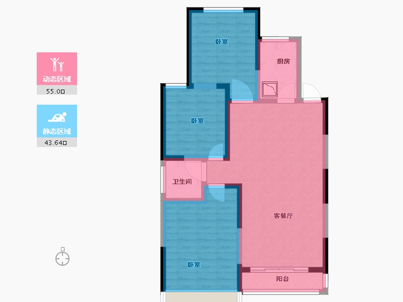 河南省-焦作市-金山东方花园-87.44-户型库-动静分区