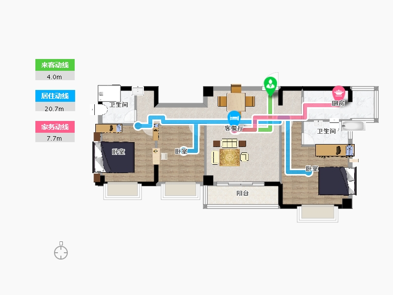 福建省-莆田市-凤达·南湖佳园-87.00-户型库-动静线