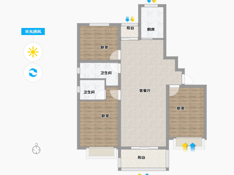 河南省-安阳市-昼锦锦泰苑-110.00-户型库-采光通风