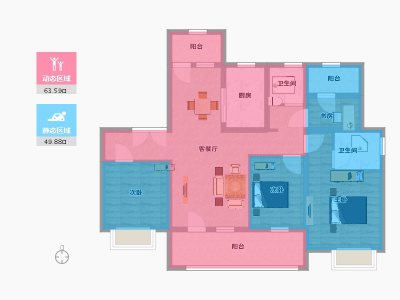 山东省-青岛市-保利和府-100.01-户型库-动静分区