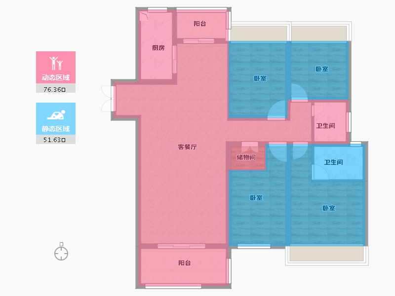 山东省-菏泽市-嘉利学府-114.00-户型库-动静分区