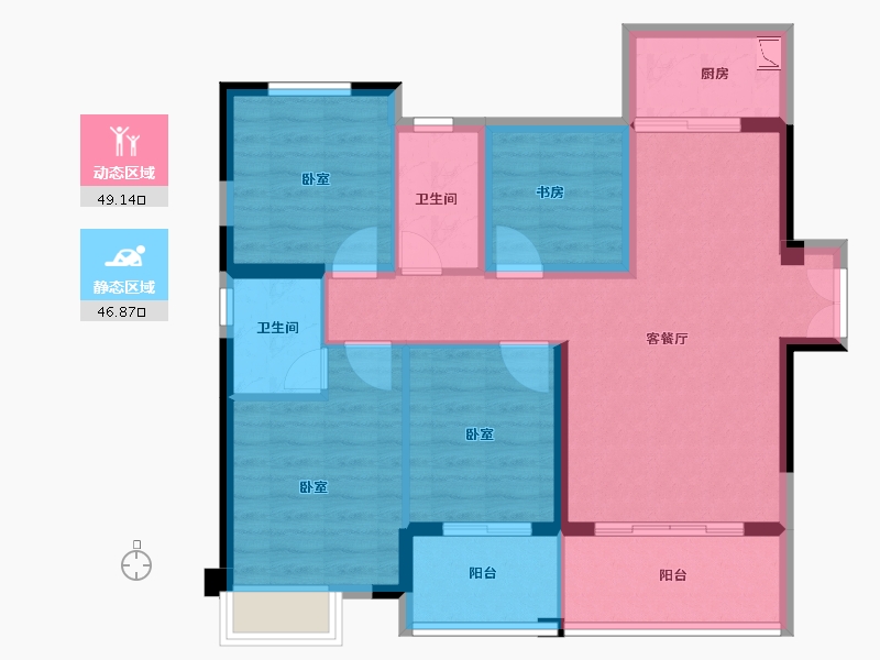 福建省-泉州市-金龙海悦城-85.25-户型库-动静分区