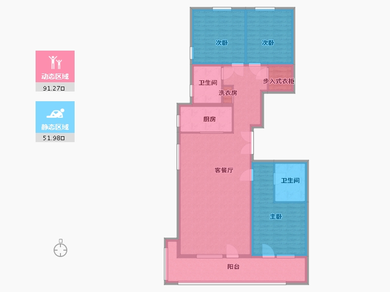 山东省-潍坊市-金鸾御景城-129.20-户型库-动静分区