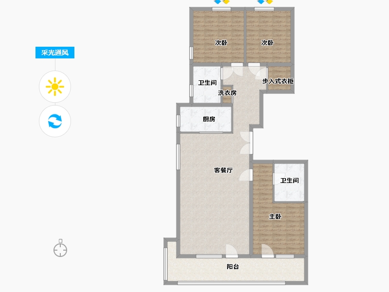 山东省-潍坊市-金鸾御景城-129.20-户型库-采光通风