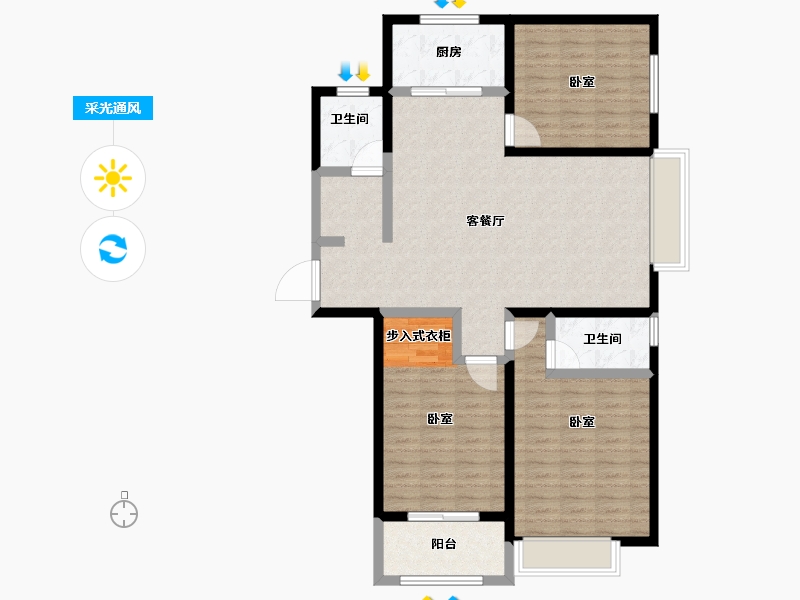 河南省-安阳市-金和湾-108.00-户型库-采光通风