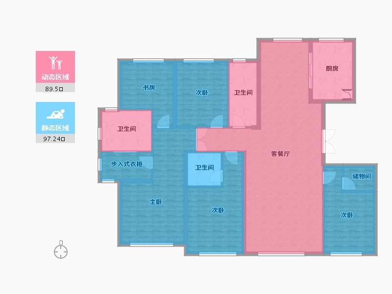 山东省-济南市-海尔绿城全运村-169.72-户型库-动静分区