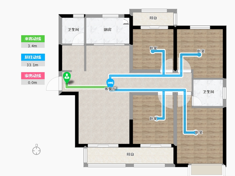 河南省-郑州市-台隆合园-113.86-户型库-动静线