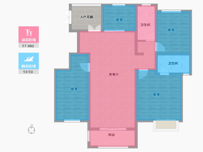 河南省-安阳市-东湖新城-111.00-户型库-动静分区