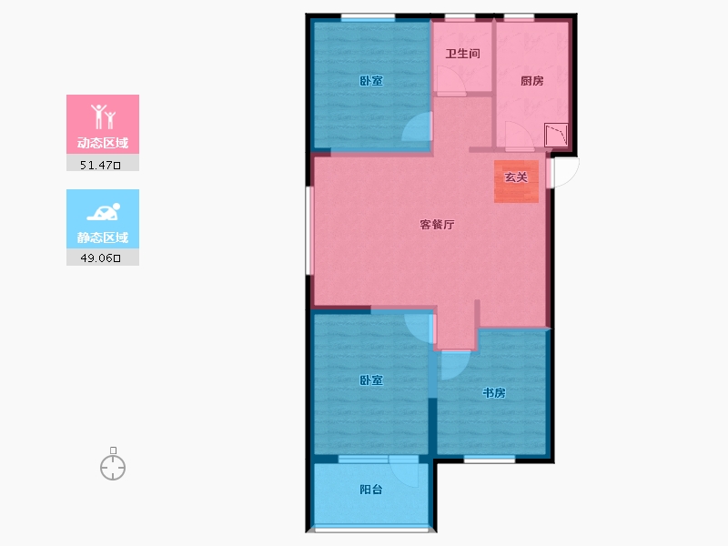 山东省-烟台市-大商烟台城市乐园-90.30-户型库-动静分区